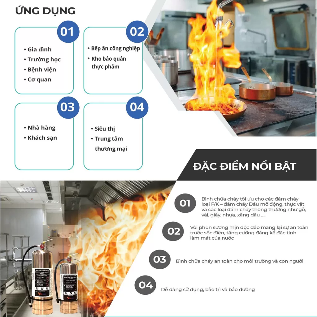 Bình chữa cháy chuyên dụng cho nhà bếp Vinafoam V9F-K