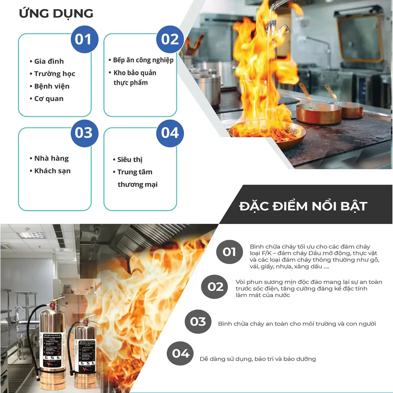 Bình chữa cháy chuyên dụng cho nhà bếp Vinafoam V9F-K