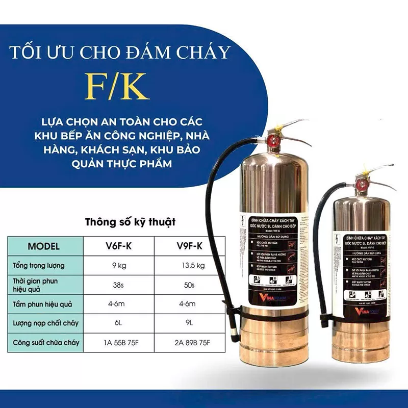 Bình chữa cháy chuyên dụng cho nhà bếp Vinafoam V9F-K