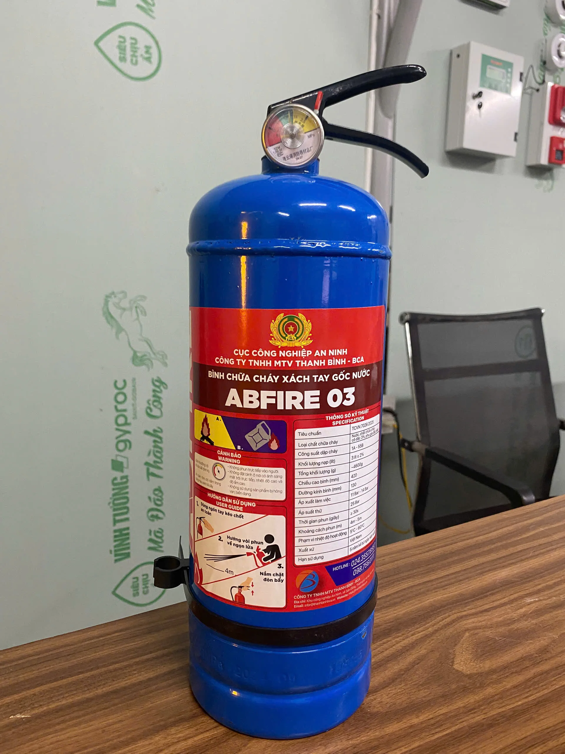 Bình chữa cháy gốc nước đa năng 3L ABFIRE AB-M03 (BCA)