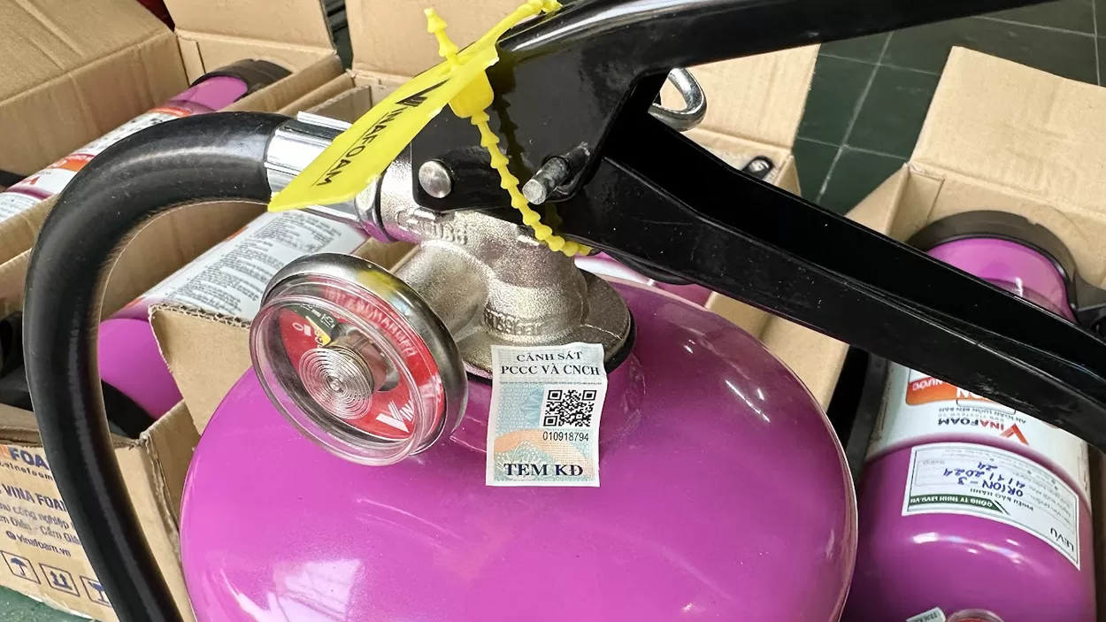 Tem kiểm định bình chữa cháy Pin Lithium