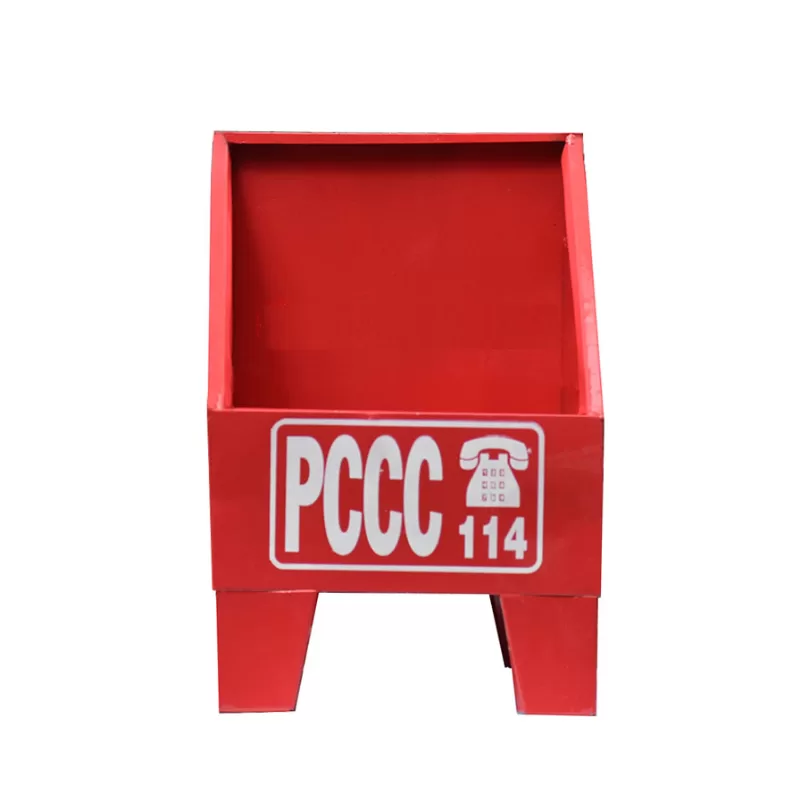 Kệ đựng 1 bình chữa cháy KB1 – Tôn sơn đỏ, có chữ PCCC 114