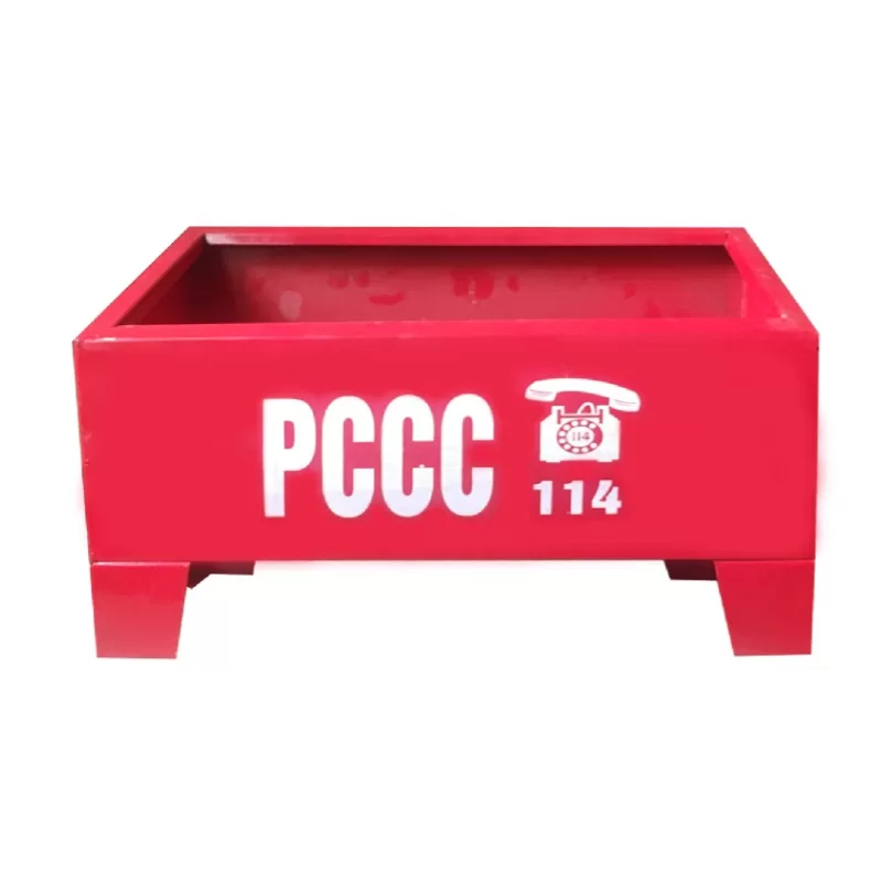 Kệ đựng 3 bình chữa cháy KB3 – Tôn sơn đỏ, có chữ PCCC 114