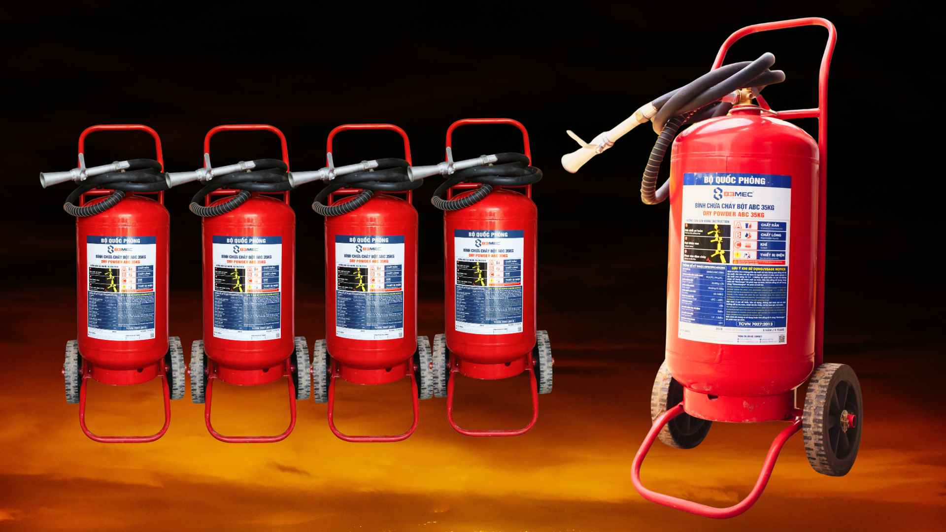 Bình chữa cháy xe đẩy bột ABC 35kg BQP 83MEC (BQP)
